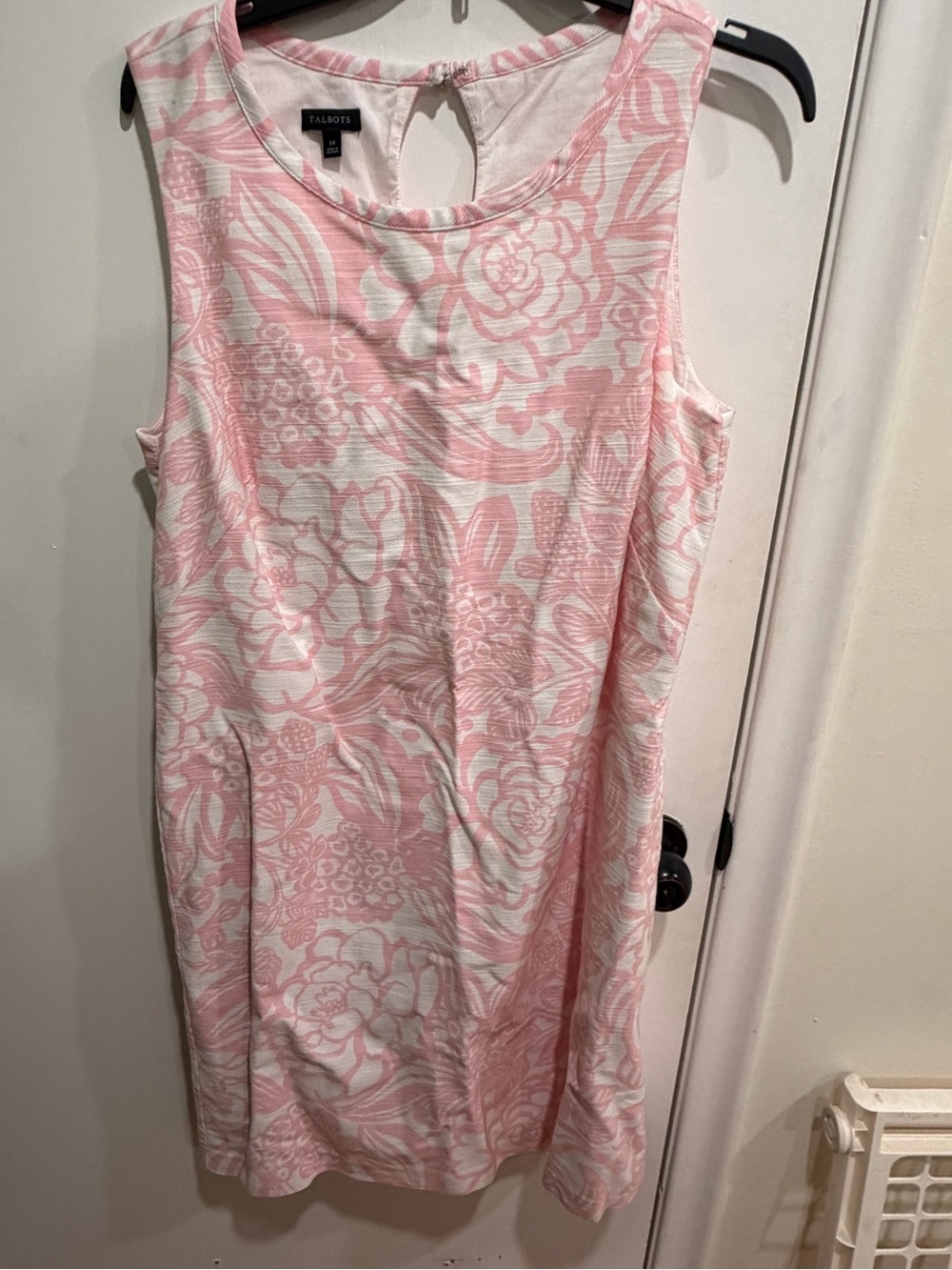 Talbots Pink and White Floral Sleeveless Shift Dress